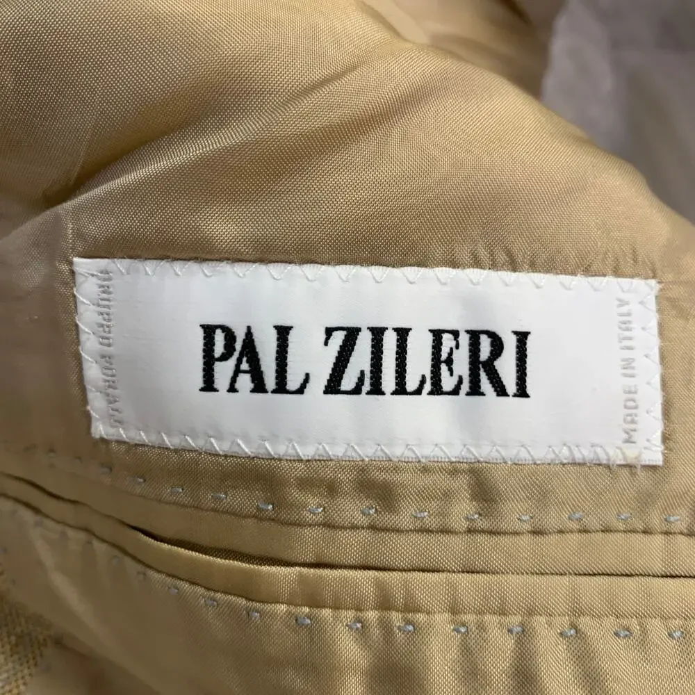 PAL ZILERI Size 38 Regular Beige Grey Brown Window Pane Sport Coat